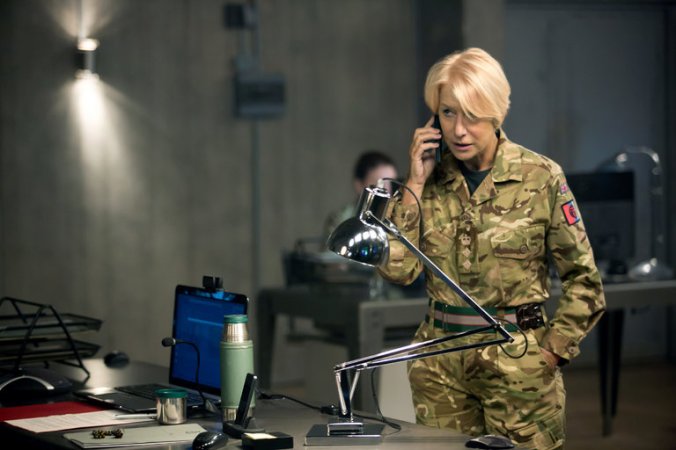 Eye in the Sky starring Helen Mirren, Alan Rickman, and Aaron Paul. Photo Credit: 